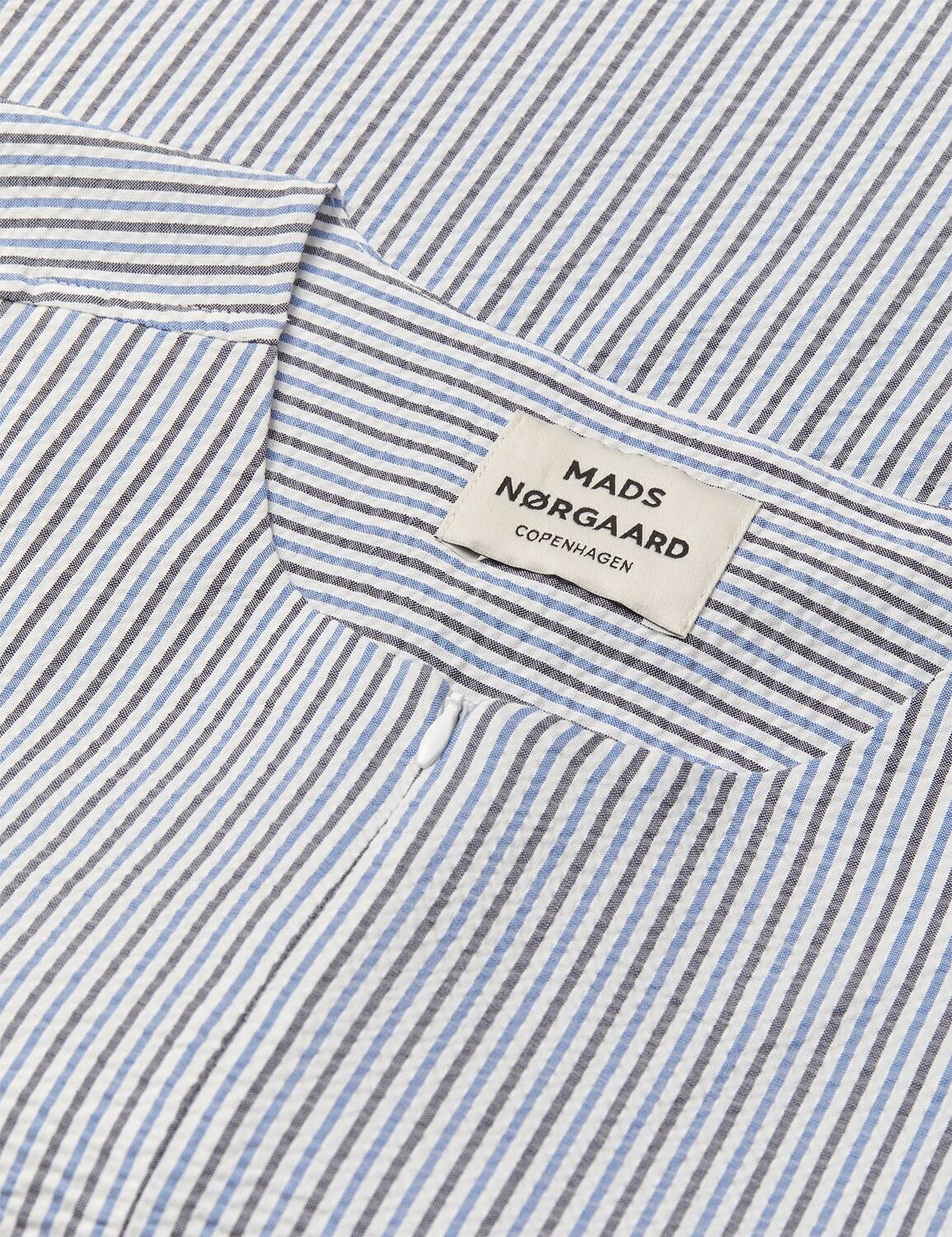 Soft Crease Funa bluse - Sky Captain/Bright Cobalt/Vanilla